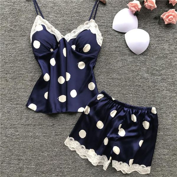 women's dot printed satin pajama set lace patchwork sleepwear set v-neck pyjamas sleeveless cami and shorts #yj1, Black;red
women's dot printed satin pajama set lace patchwork sleepwear set v-neck pyjamas sleeveless cami and shorts #yj1, Black;red