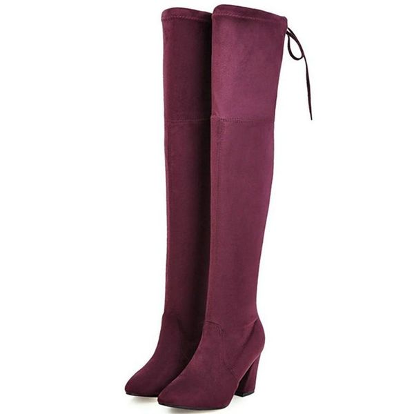newdiscvr new flock leather women over the knee boots lace up high heels autumn woman shoes winter women boots size 34-43, Black
newdiscvr new flock leather women over the knee boots lace up high heels autumn woman shoes winter women boots size 34-43, Black