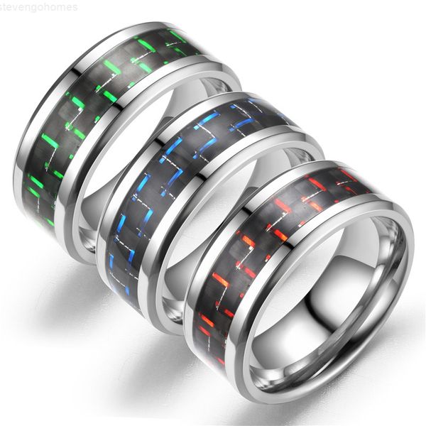 factory60warings fiber mens cool black stainless steel carbon man's fashion red blue ring anel masculino jewelry, Silver
factory60warings fiber mens cool black stainless steel carbon man's fashion red blue ring anel masculino jewelry, Silver
