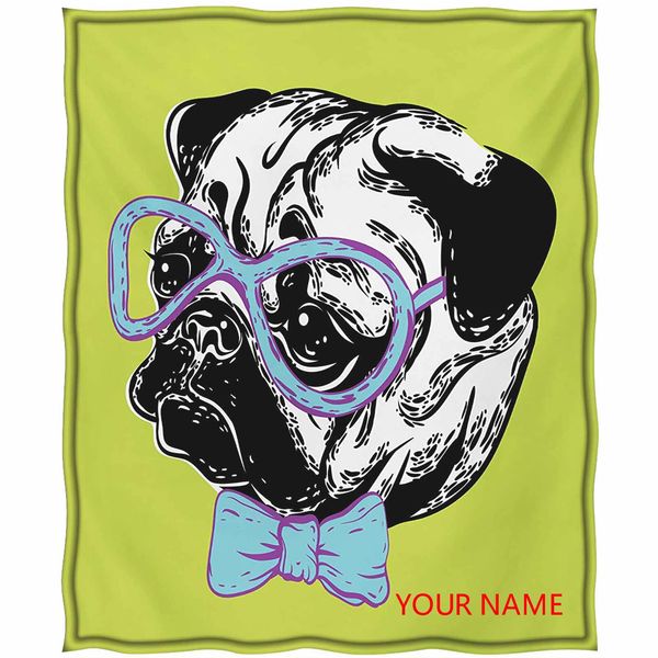 pug printed blanket, cute dog with a bow tie and nerdy glasses on green shade backdrop diy blanket, hypoallergic,machine washable, green pal
pug printed blanket, cute dog with a bow tie and nerdy glasses on green shade backdrop diy blanket, hypoallergic,machine washable, green pal
