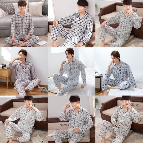 dormir pajamas men's spring long-sleeved cotton middle-aged and elderly dad plus size home service suit pyjama homme 2020, Black;brown
dormir pajamas men's spring long-sleeved cotton middle-aged and elderly dad plus size home service suit pyjama homme 2020, Black;brown