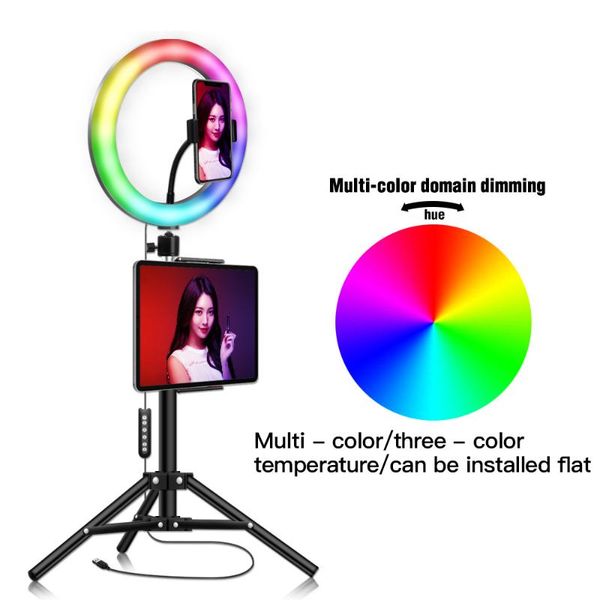 flash heads 3 in 1 10 inch 26cm smart phone holder pography lighting dimmable led rgb video ring light selfie vlog youtube live streaming
flash heads 3 in 1 10 inch 26cm smart phone holder pography lighting dimmable led rgb video ring light selfie vlog youtube live streaming
