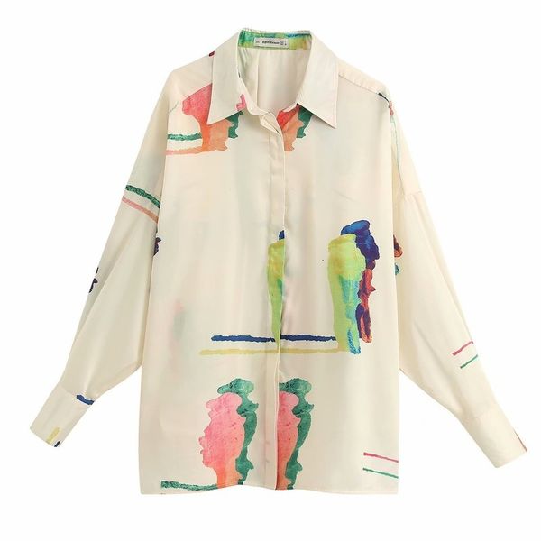 2021 new spring and summer temperament commting printing lapel large fine fashion simple chiffon female shirt ftlb, White 
2021 new spring and summer temperament commting printing lapel large fine fashion simple chiffon female shirt ftlb, White