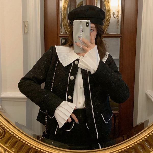 autumn 2020 new trumpet sleeve shirt temperament coat + a-line skirt three piece fashion suit for women
autumn 2020 new trumpet sleeve shirt temperament coat + a-line skirt three piece fashion suit for women