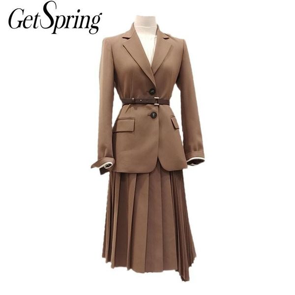 getspring coat suit coats belt split blazers jackets camel black all match vintage summer blazer women 201114, White;black
getspring coat suit coats belt split blazers jackets camel black all match vintage summer blazer women 201114, White;black