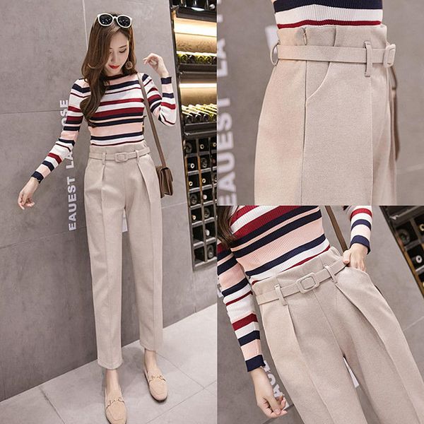 2021 new autumn women thicken women's warm and woolen style work causal fashion loosen high-waisted pants 0xul, Black;white
2021 new autumn women thicken women's warm and woolen style work causal fashion loosen high-waisted pants 0xul, Black;white