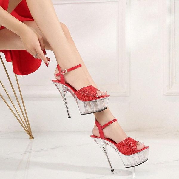 women's sandals summer transparent heel shiny surface 15cm dress shoes wedding shoes high heels model dancing shoes wedding #mp3h, Black
women's sandals summer transparent heel shiny surface 15cm dress shoes wedding shoes high heels model dancing shoes wedding #mp3h, Black