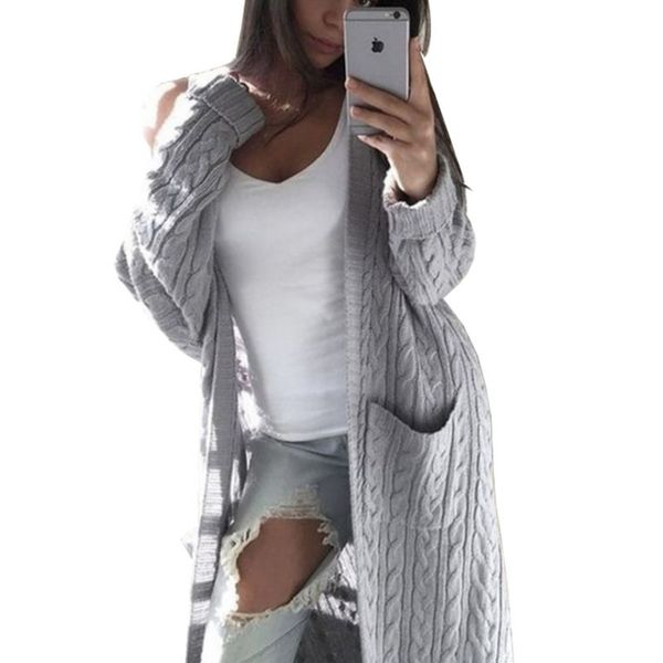 long cardigans women cotton fall 2020 thick spring winter female knitted sweater pocket yellow pink grey color ladies outerwear, Tan;black
long cardigans women cotton fall 2020 thick spring winter female knitted sweater pocket yellow pink grey color ladies outerwear, Tan;black