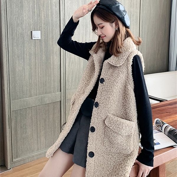lamb hair vest women new autumn retro loose sleeveless jacket waistcoat women's vest waistcoat outer wear y2k sweater vest 201029, Black;white
lamb hair vest women new autumn retro loose sleeveless jacket waistcoat women's vest waistcoat outer wear y2k sweater vest 201029, Black;white