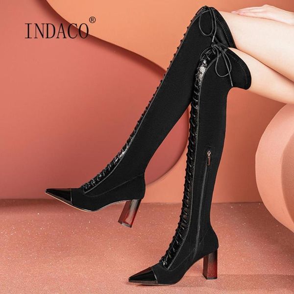 plus size 41 black flock over the knee boots pointed toe lace-up women winter boots high heel thigh high side zipper1
plus size 41 black flock over the knee boots pointed toe lace-up women winter boots high heel thigh high side zipper1