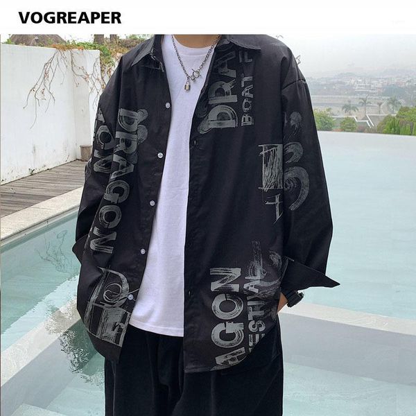 spring summer fashion letter printed loose men's shirt streetwear three quarter blouses male shirts clothes plus size 5xl1, White;black
spring summer fashion letter printed loose men's shirt streetwear three quarter blouses male shirts clothes plus size 5xl1, White;black