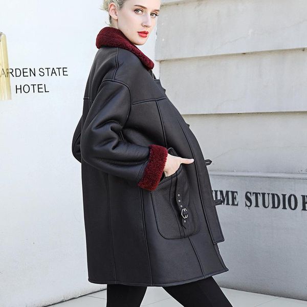 female natural fur coat winter wool liner sheepskin coat women clothes 2021 korean double faced fur 100% wool jackets 932, Black
female natural fur coat winter wool liner sheepskin coat women clothes 2021 korean double faced fur 100% wool jackets 932, Black