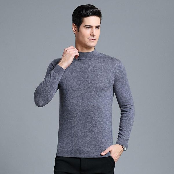 men's sweaters 2021 spring/autumn thin mid-high collar wool sweater trend casual solid color fashion bottoming shirt pure clothing, White;black
men's sweaters 2021 spring/autumn thin mid-high collar wool sweater trend casual solid color fashion bottoming shirt pure clothing, White;black
