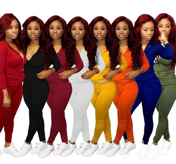 women tracksuits fall winter 2 two piece solid zipper jackets hoodies leggings pants joggers bodysuit sportswear womens sweatsuits clothes, White
women tracksuits fall winter 2 two piece solid zipper jackets hoodies leggings pants joggers bodysuit sportswear womens sweatsuits clothes, White