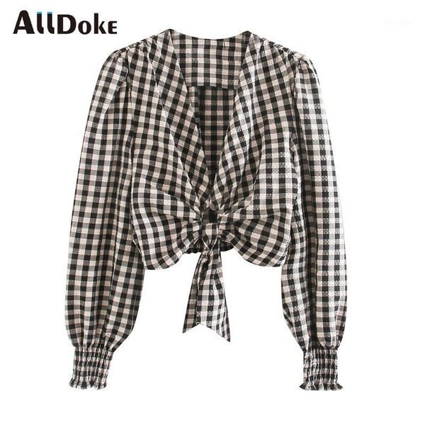 alldoke casual plaid v neck women blouse summer lantern sleeve elegant bow crop shirt vintage ladies blouses blusas mujer1, White
alldoke casual plaid v neck women blouse summer lantern sleeve elegant bow crop shirt vintage ladies blouses blusas mujer1, White