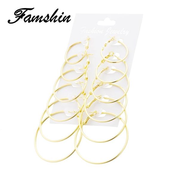 famshin 6 pair/set vintage gold color big circle hoop earrings for women steampunk ear clip party jewelry accessories gift, Golden;silver
famshin 6 pair/set vintage gold color big circle hoop earrings for women steampunk ear clip party jewelry accessories gift, Golden;silver