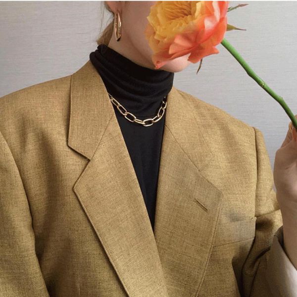 chains titanium with 18k gold chunky statement necklace women stainless steel jewelry designer t show runway gown rare ins, Silver
chains titanium with 18k gold chunky statement necklace women stainless steel jewelry designer t show runway gown rare ins, Silver