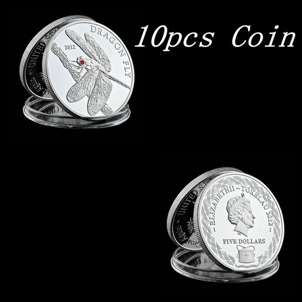 10pcs 2012 elizabeth ii tokelau dragonfly 5 dollar 1oz silver plated coin collection 
10pcs 2012 elizabeth ii tokelau dragonfly 5 dollar 1oz silver plated coin collection