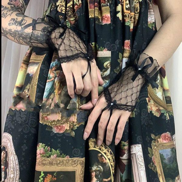 black women's party bridal wedding gloves wrist length fingerless cosplay floral lace gloves with elastic ruffle trim s105 h sqczgk, White
black women's party bridal wedding gloves wrist length fingerless cosplay floral lace gloves with elastic ruffle trim s105 h sqczgk, White