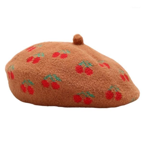 women cute cherry fruit print faux wool beret cap vintage newsboy painter hat n58f1, Blue;gray
women cute cherry fruit print faux wool beret cap vintage newsboy painter hat n58f1, Blue;gray