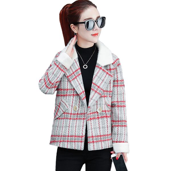plaid coat women 2021 autumn winter thicken short wool students casual fashion wild woolen jackets female, Black
plaid coat women 2021 autumn winter thicken short wool students casual fashion wild woolen jackets female, Black