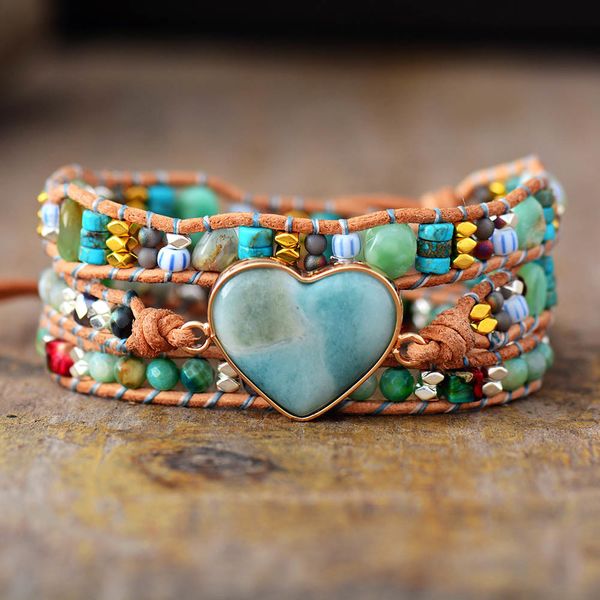 new spiritual heart shape ite leather wrap bracelets w/ mixe stone beads bracelet boho classic jewelry bijoux dropship y1218, Black
new spiritual heart shape ite leather wrap bracelets w/ mixe stone beads bracelet boho classic jewelry bijoux dropship y1218, Black