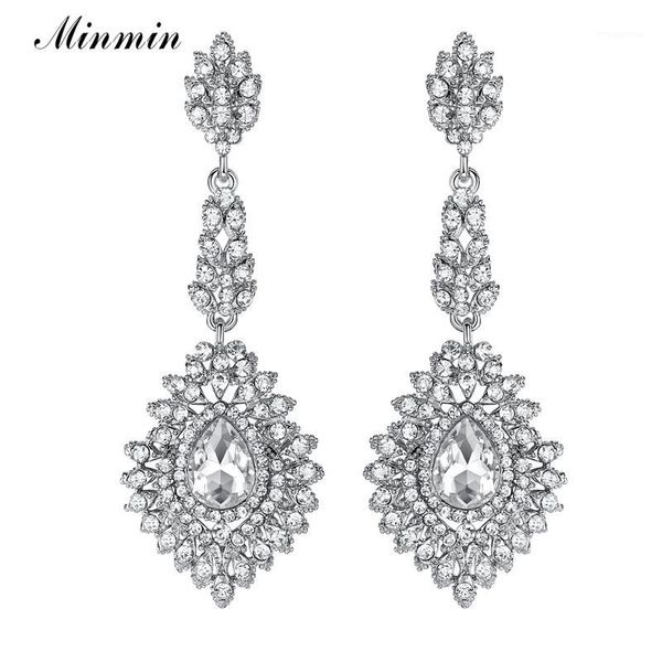 minmin luxury teardrop crystal long drop earrings silver color chandelier hanging earring bridal wedding jewelry for women eh1921
minmin luxury teardrop crystal long drop earrings silver color chandelier hanging earring bridal wedding jewelry for women eh1921