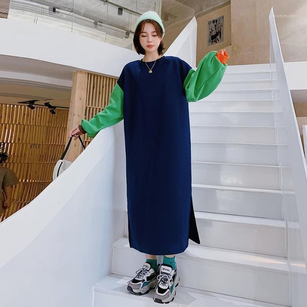 women's hoodies & sweatshirts 2021 autumn winter crewneck women plus size slit pacthwork long korean dress casual velvet fleece warm lo, Black
women's hoodies & sweatshirts 2021 autumn winter crewneck women plus size slit pacthwork long korean dress casual velvet fleece warm lo, Black
