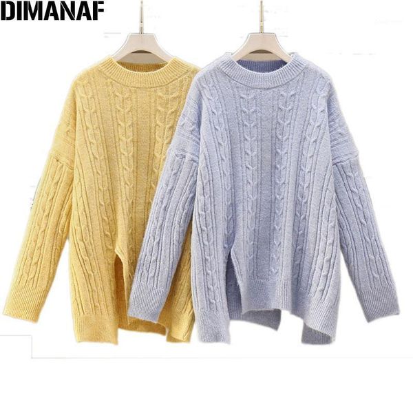 dimanaf plus size women sweater autumn winter knitting elegant pullover casual female vintage loose split o-neck 2020 sweater1, White;black
dimanaf plus size women sweater autumn winter knitting elegant pullover casual female vintage loose split o-neck 2020 sweater1, White;black