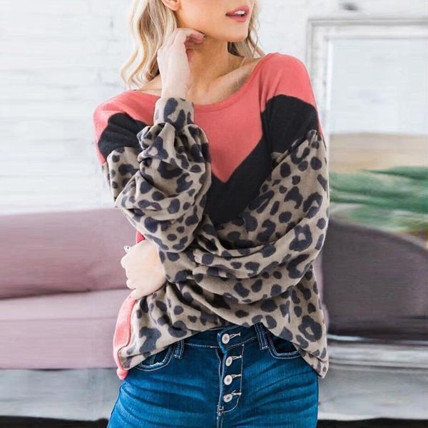 women's blouses & shirts fashion fall blouse for women casual loose o-neck leopard patchwork long sleeve plus size tunique femme grand, White
women's blouses & shirts fashion fall blouse for women casual loose o-neck leopard patchwork long sleeve plus size tunique femme grand, White