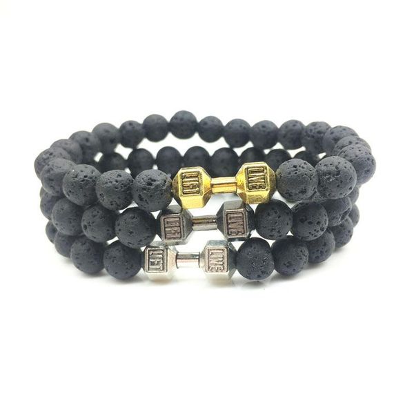natural black volcanic lava stone dumbbell bracelet black matte beads bracelets for women men fitness barbell jewelry pulseras
natural black volcanic lava stone dumbbell bracelet black matte beads bracelets for women men fitness barbell jewelry pulseras