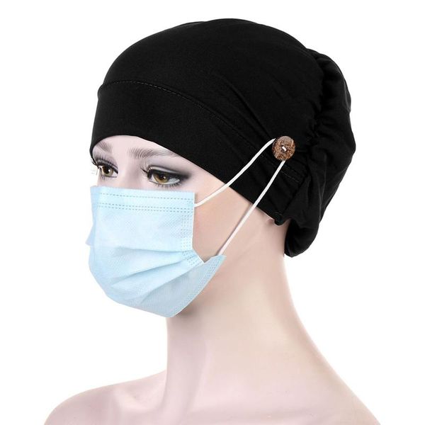 practical button imitation muslim hat headscarf gorro casual solid bonnet chemotherapy hat for female clothing accessories, Blue;gray
practical button imitation muslim hat headscarf gorro casual solid bonnet chemotherapy hat for female clothing accessories, Blue;gray