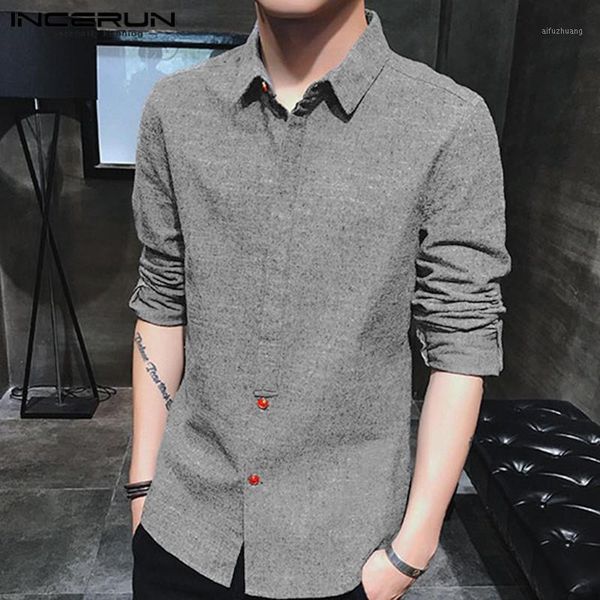 incerun fashion solid color casual brand shirt men lapel neck button long sleeve retro business male shirts camisa s-5xl 20201, White;black
incerun fashion solid color casual brand shirt men lapel neck button long sleeve retro business male shirts camisa s-5xl 20201, White;black