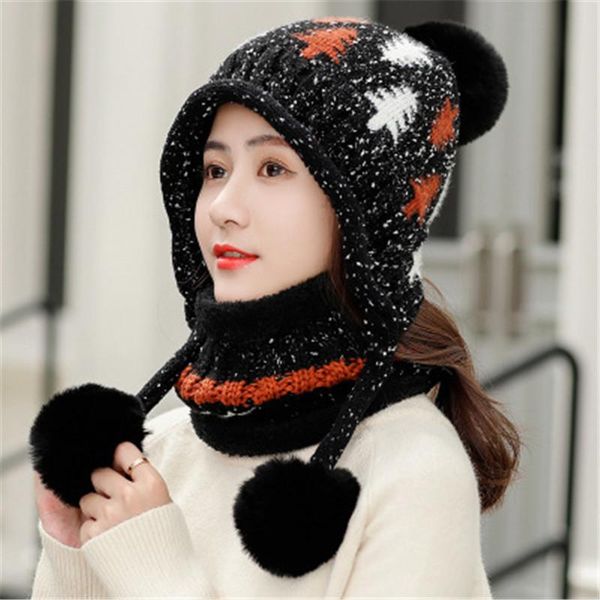 beanie/skull caps winter women beanies hats with three pompom ball xmas tree jacquard knit hat scarf 2 piece set thick warm female ski cap, Blue;gray
beanie/skull caps winter women beanies hats with three pompom ball xmas tree jacquard knit hat scarf 2 piece set thick warm female ski cap, Blue;gray