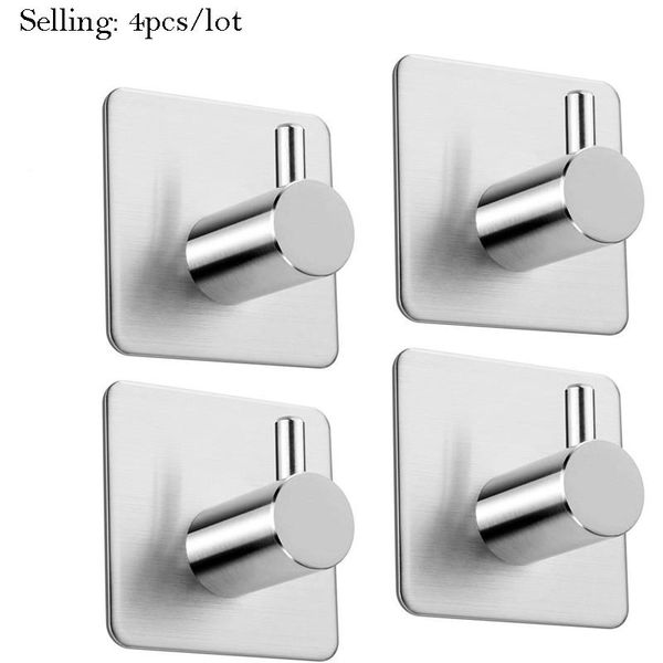 4 pcs self adhesive hooks rustproof stainless steel hanger hat towel robe coat rack storage home organizer kitchen bathrooms
4 pcs self adhesive hooks rustproof stainless steel hanger hat towel robe coat rack storage home organizer kitchen bathrooms