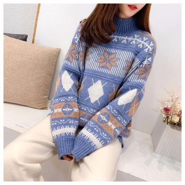 women's sweaters 2021 plus size sweater women spring and autumn snowflakes half turtleneck loose outer wear base women1, White;black
women's sweaters 2021 plus size sweater women spring and autumn snowflakes half turtleneck loose outer wear base women1, White;black