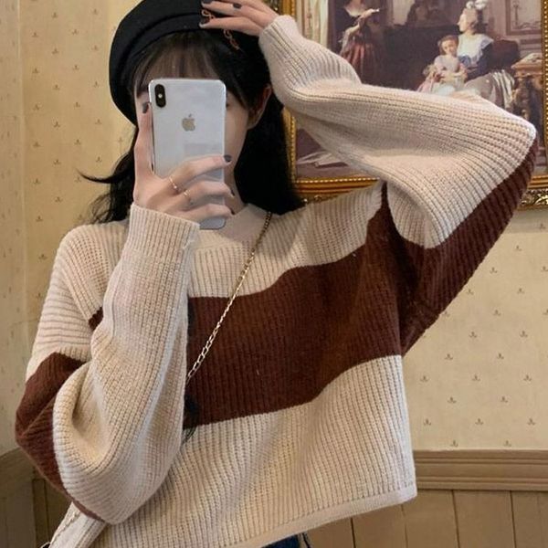 2021 autumn and winter new combining wide stripe high-waisted shirt loose style short sweater 4z1g, White;black
2021 autumn and winter new combining wide stripe high-waisted shirt loose style short sweater 4z1g, White;black