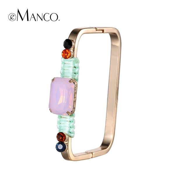 emanco crystal geometric bangles copper square bangle colorful rhinestone hand jewelry gold-color bracelets femmes y200323, Golden;silver
emanco crystal geometric bangles copper square bangle colorful rhinestone hand jewelry gold-color bracelets femmes y200323, Golden;silver