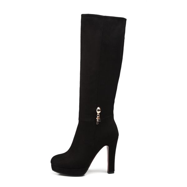 women flock knee square high heel fashion platform crystal zipper autumn winter boots female shoes new y200115, Black
women flock knee square high heel fashion platform crystal zipper autumn winter boots female shoes new y200115, Black
