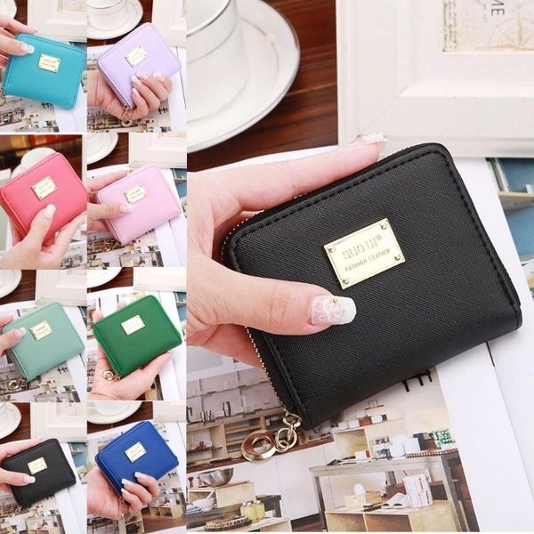 women's mini coin purse candy color multi-card zipper short hand-held wallet card holder monederos para mujer monedas1, Red;black
women's mini coin purse candy color multi-card zipper short hand-held wallet card holder monederos para mujer monedas1, Red;black