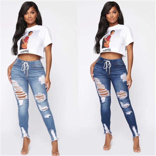 ladies high waist hole jeans fashion trend elastic waist skinny women denim trousers designer autumn female new drawstring casual slim jeans, Blue
ladies high waist hole jeans fashion trend elastic waist skinny women denim trousers designer autumn female new drawstring casual slim jeans, Blue
