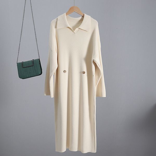 2021 new oversized autumn winter women turn-down collar button defined waist sweater dresses thick warm pullover midi dress azmj, Black;gray
2021 new oversized autumn winter women turn-down collar button defined waist sweater dresses thick warm pullover midi dress azmj, Black;gray
