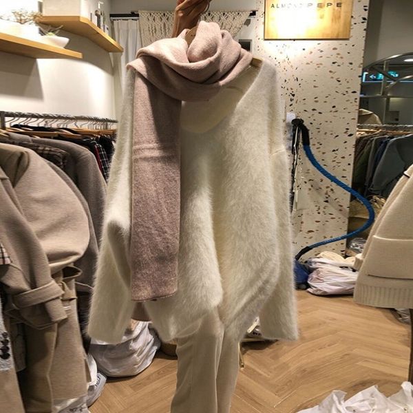 jlhhu south korea east gate new autumn winter 2020 women's sweatersweater mink solid color loose v-neck long sleeve pullover lazy red s, White;black
jlhhu south korea east gate new autumn winter 2020 women's sweatersweater mink solid color loose v-neck long sleeve pullover lazy red s, White;black