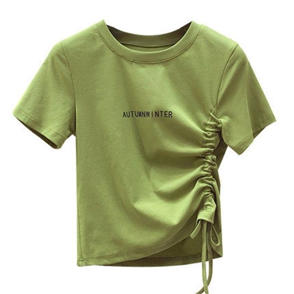 2021 new female avocado green shirt the neck regular short sleeve summer skinny design string phiy, White
2021 new female avocado green shirt the neck regular short sleeve summer skinny design string phiy, White