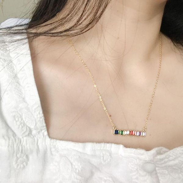 red green blue cz bar charm delicate necklace choker colorful rainbow baguette cubic zirconia drop charm gift Elegance jewelry, Silver
red green blue cz bar charm delicate necklace choker colorful rainbow baguette cubic zirconia drop charm gift Elegance jewelry, Silver