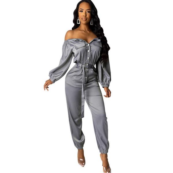 off shoulder winter autumn rompers womens jumpsuit slash neck buttons long sleeve jumpsuit streetwear casual overalls belt, Black;white
off shoulder winter autumn rompers womens jumpsuit slash neck buttons long sleeve jumpsuit streetwear casual overalls belt, Black;white