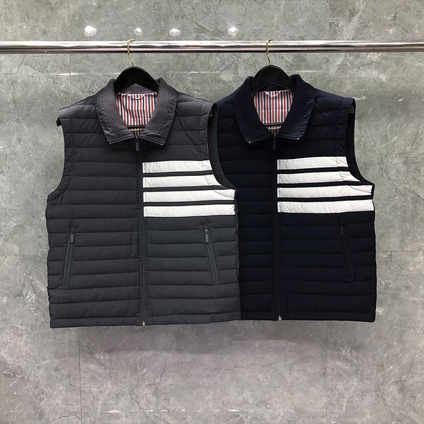 striped 4-bar down men's vest winter warm lightweight trendy casual women's waistcoats thermal male coat luxury brand designer ove, Black
striped 4-bar down men's vest winter warm lightweight trendy casual women's waistcoats thermal male coat luxury brand designer ove, Black