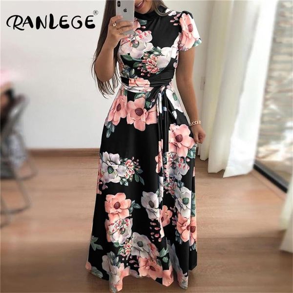 ranlege women summer dress casual short sleeve long dress boho floral print maxi dress turtleneck elegant dresses vestido lj200808, Black;gray
ranlege women summer dress casual short sleeve long dress boho floral print maxi dress turtleneck elegant dresses vestido lj200808, Black;gray