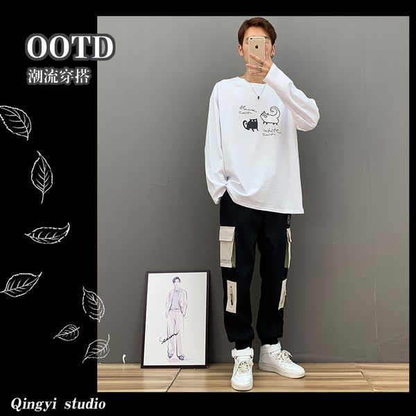men's long sleeve t-shirt pure cotton loose trend bottoming shirt ins2020 new fashion autumn print top
men's long sleeve t-shirt pure cotton loose trend bottoming shirt ins2020 new fashion autumn print top