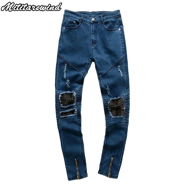 skinny jeans men biker jeans for men's pants straight stretch patchwork leather destroyed ripped blue cowboys trousers
skinny jeans men biker jeans for men's pants straight stretch patchwork leather destroyed ripped blue cowboys trousers